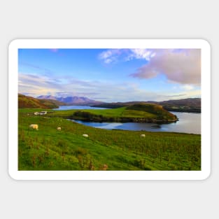 A late afternoon in the magical landscapes of the scottish Isle of Skye Sticker